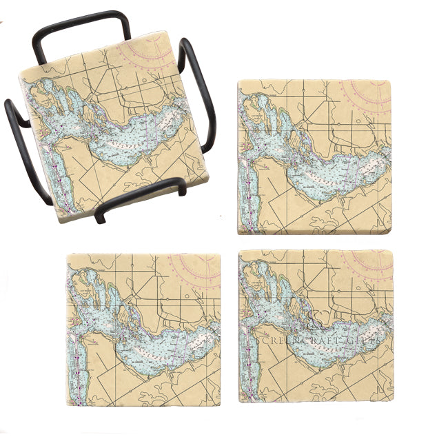 Port Findlay, Ontario - Marble Coaster Set