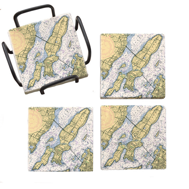 Jamestown, RI- Marble Coaster Set
