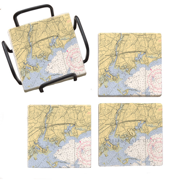 Westport, CT - Marble Coaster Set
