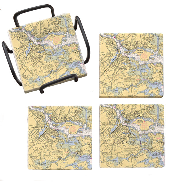 Portsmouth, NH - Marble Coaster Set