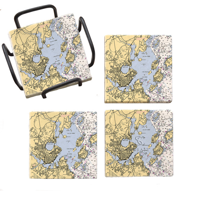 Portland, ME - Marble Coaster Set