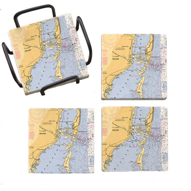 Miami, FL - Marble Coaster Set