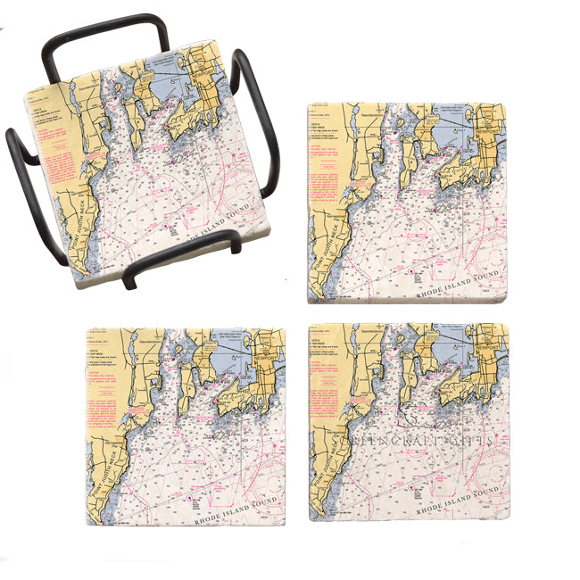 Narragansett Bay- Marble Coaster Set