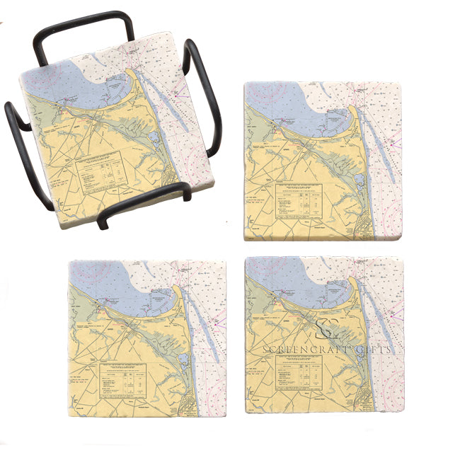 Cape Henlopen, DE- Marble Coaster Set