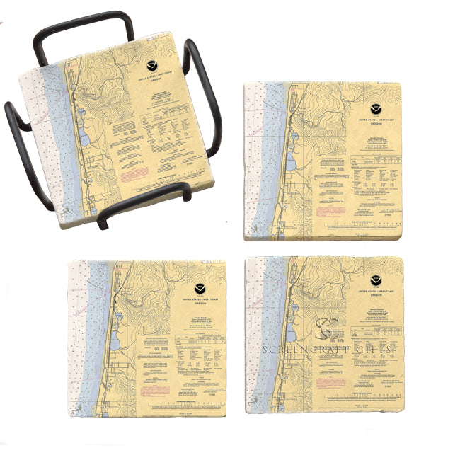 Rockaway, OR- Marble Coaster Set