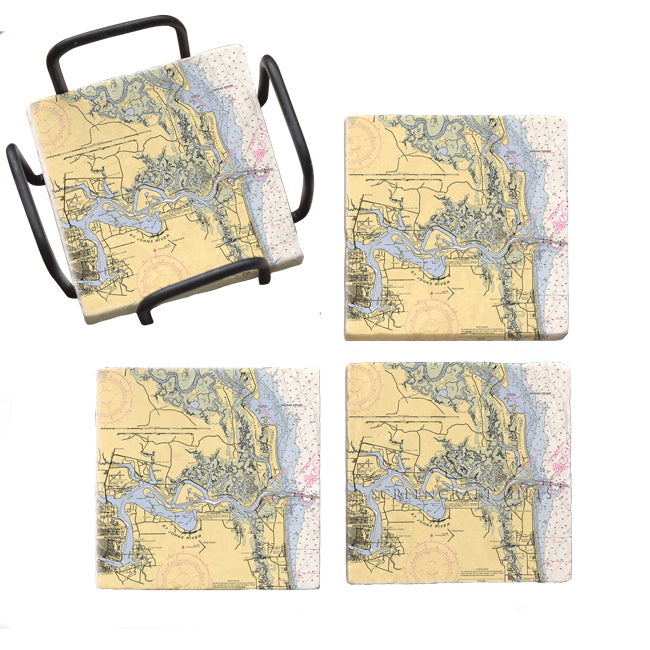 Jacksonville, FL- Marble Coaster Set