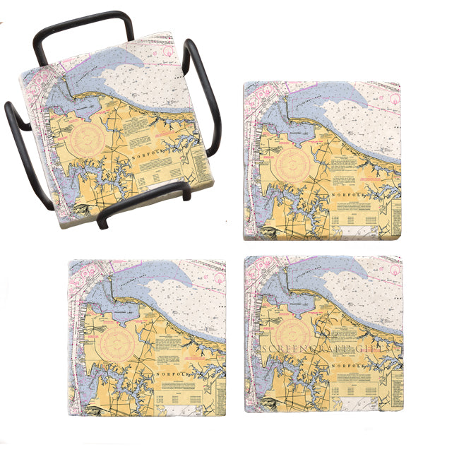 Norfolk, VA - Marble Coaster Set
