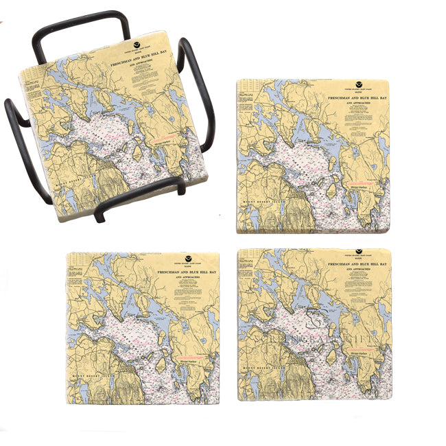Frenchman Bay, ME- Marble Coaster Set