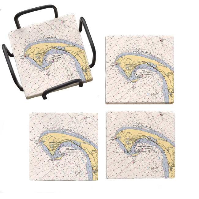 Provincetown, MA - Marble Coaster Set