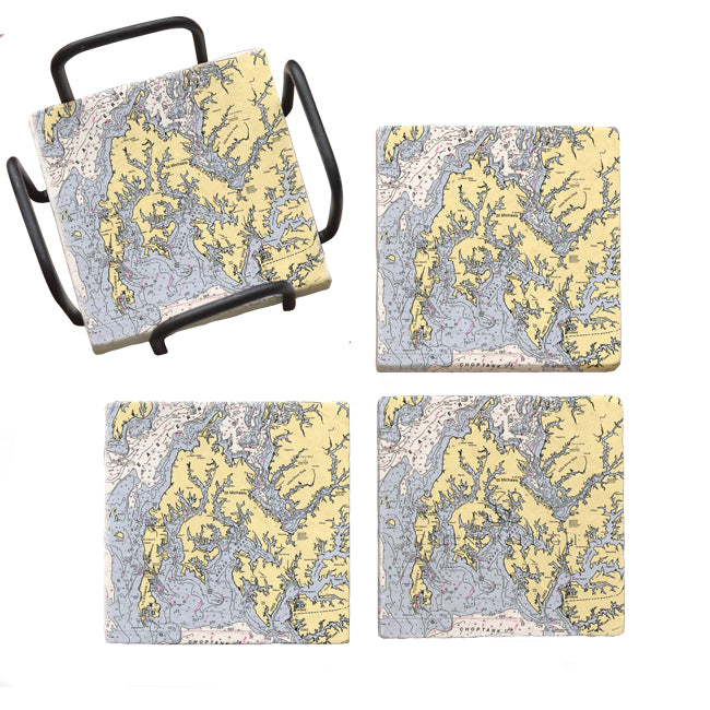 St. Michaels, MD- Marble Coaster Set