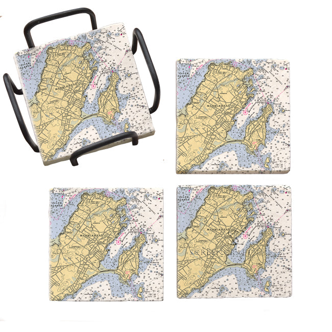 Marblehead, MA- Marble Coaster Set