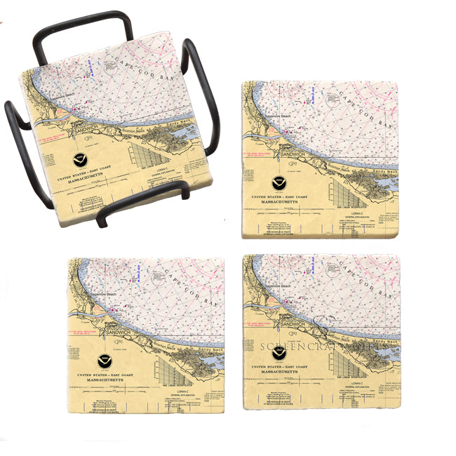 Sandwich, MA - Marble Coaster Set