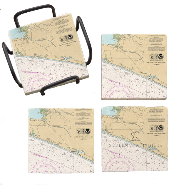 Inlet Beach, FL-  Marble Coaster Set