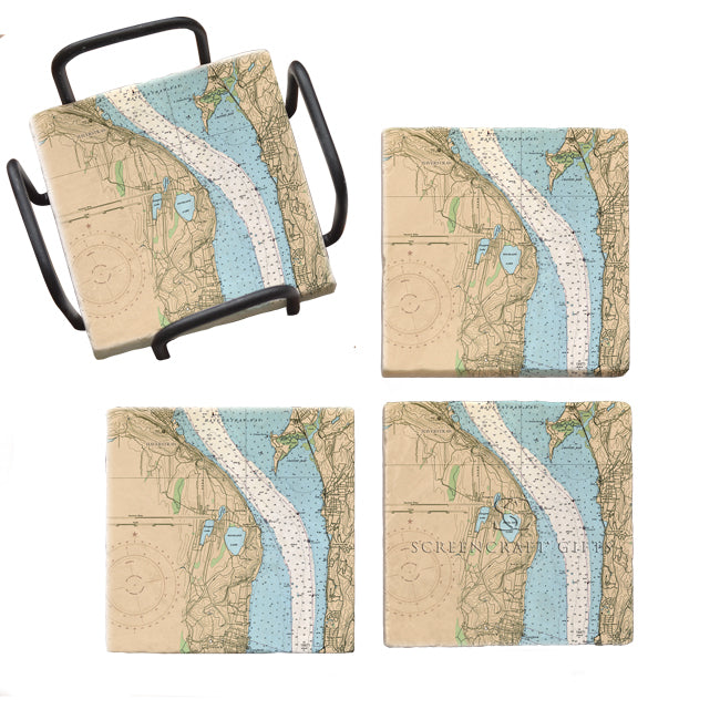 Haverstraw, NY - Marble Coaster Set