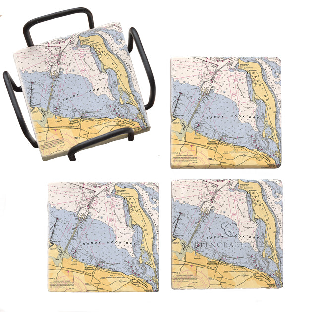 Sandy Hook, NJ - Marble Coaster Set