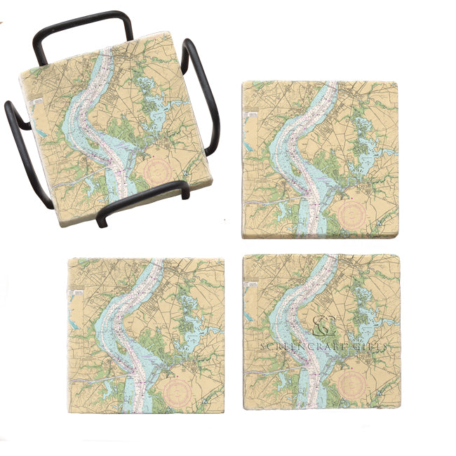 Pennsville, NJ- Marble Coaster Set