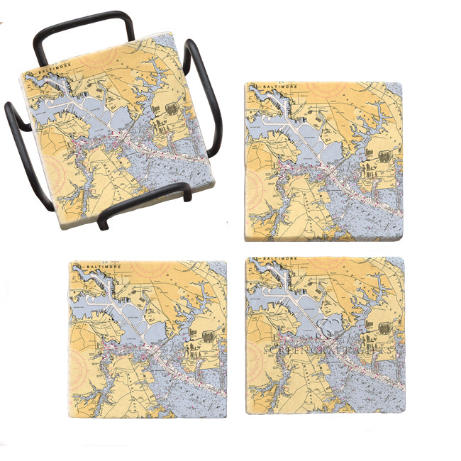 Baltimore, MD - Marble Coaster Set