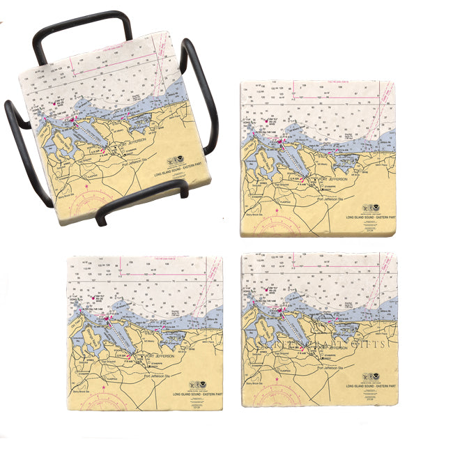 Port Jefferson, NY  - Marble Coaster Set