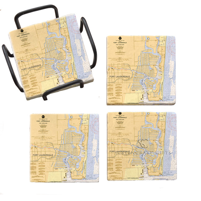 Fort Lauderdale, FL- Marble Coaster Set