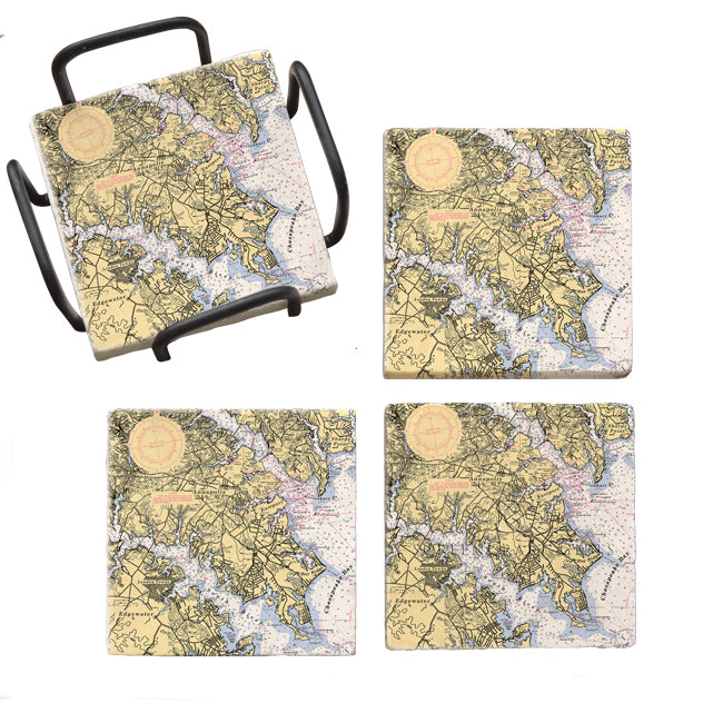 Annapolis, MD - Marble Coaster Set