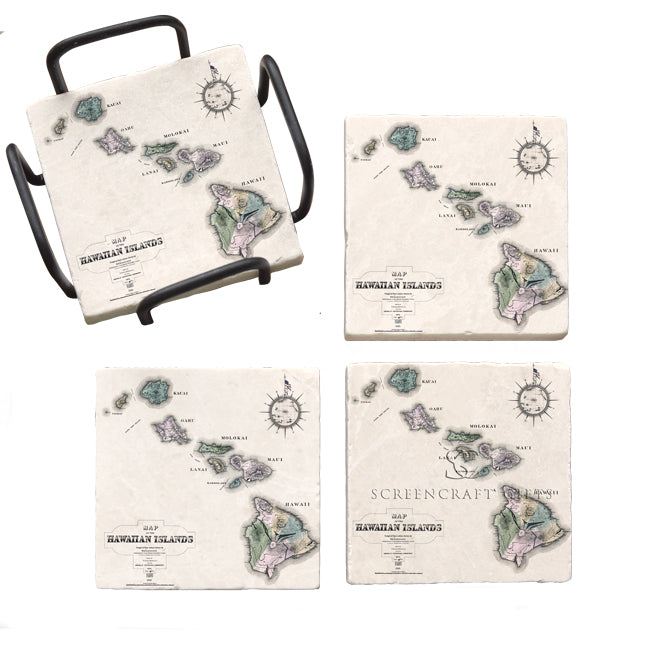 Hawaii - Marble Coaster Set
