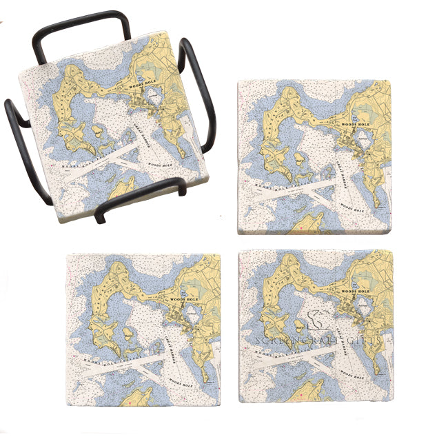 Woods Hole, MA- Marble Coaster Set