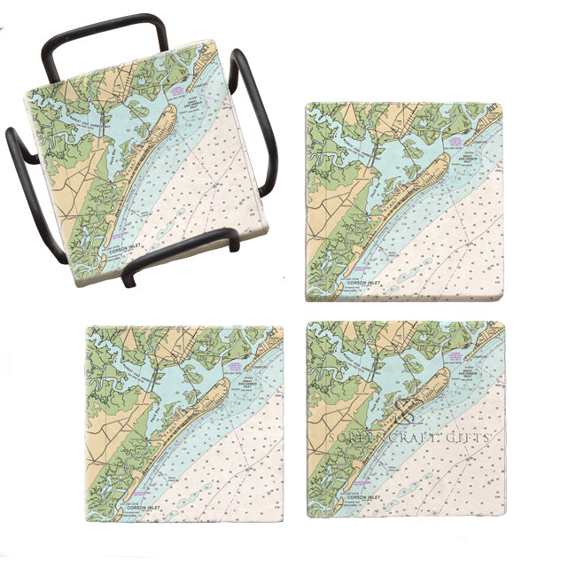 Ocean City, NJ - Marble Coaster Set