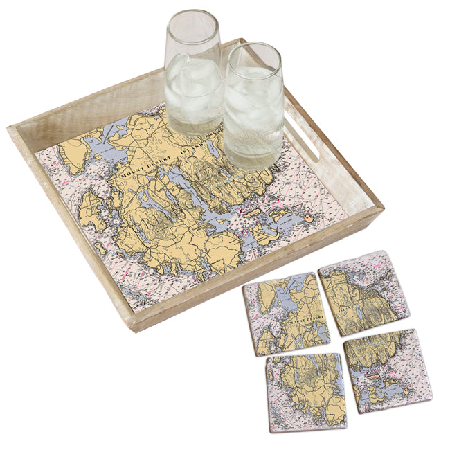 Mount Desert Island, ME - Marble Coaster Set
