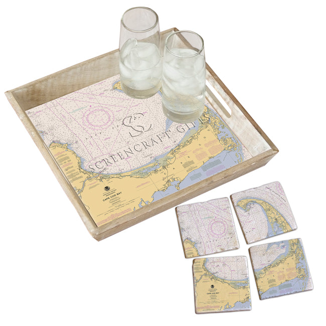 Cape Cod, MA - Marble Coaster Set