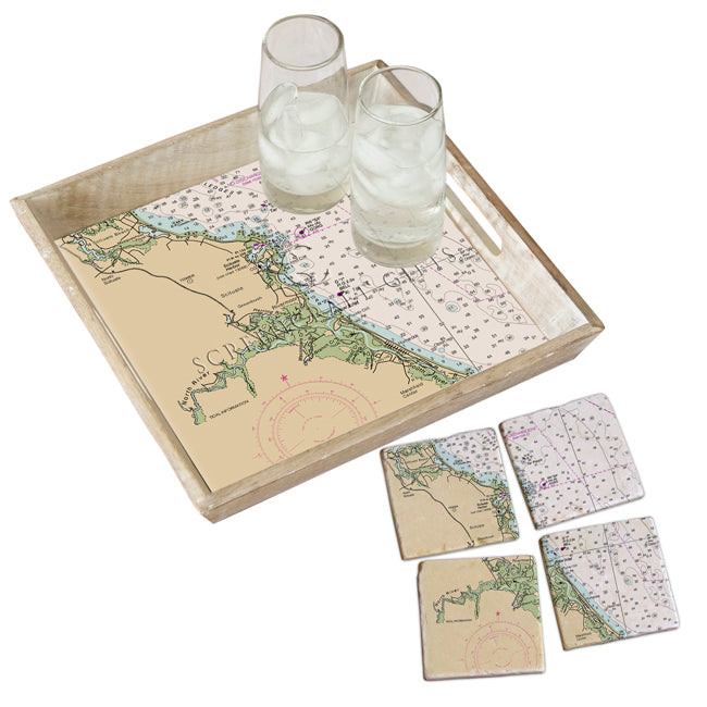Scituate, MA - Marble Coaster Set