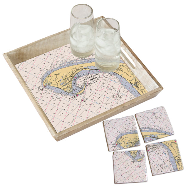 Provincetown, MA - Marble Coaster Set