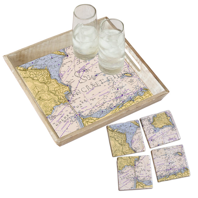 Sausalito, CA  - Marble Coaster Set