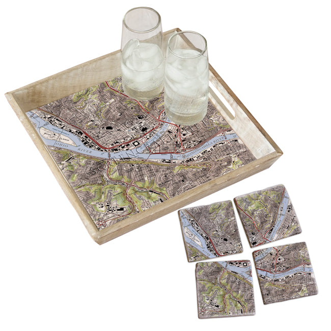 Pittsburgh, PA - Marble Coaster Set
