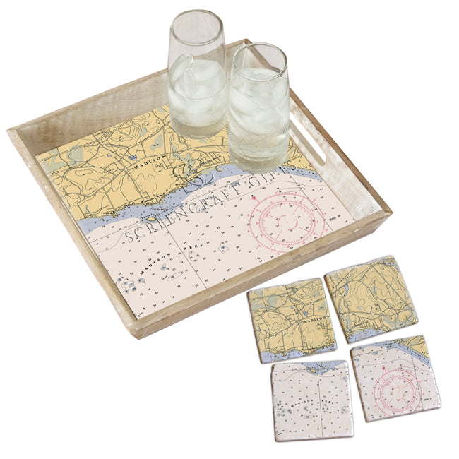 Madison, CT  - Marble Coaster Set