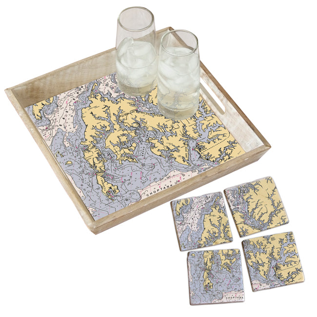 St. Michaels, MD- Marble Coaster Set