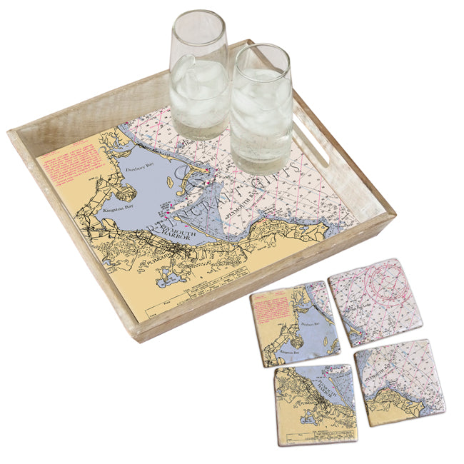 Plymouth, MA- Marble Coaster Set