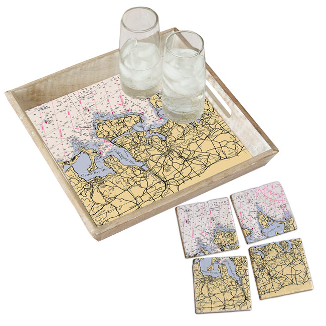 Huntington Bay, NY- Marble Coaster Set