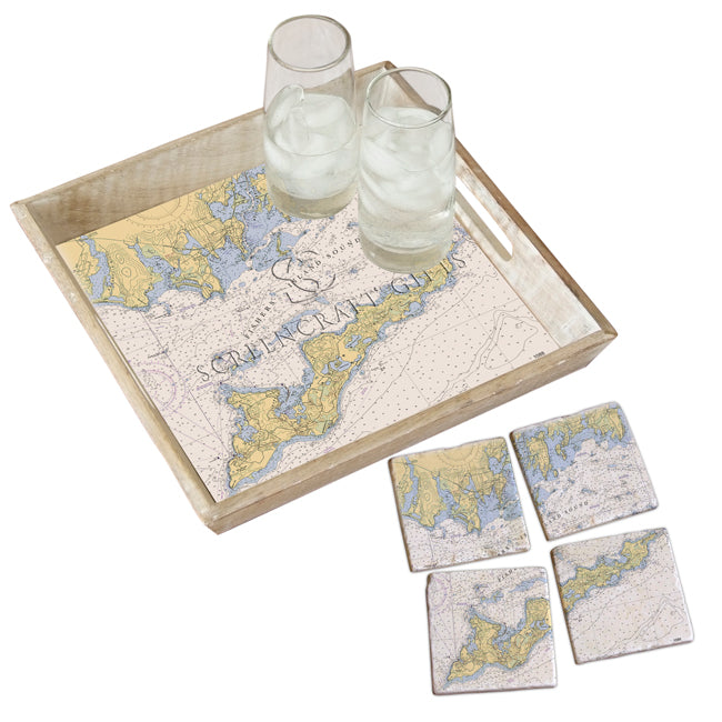 Fishers Island, NY - Marble Coaster Set