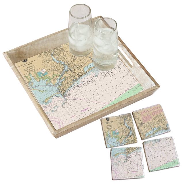 Westerly, RI  - Marble Coaster Set