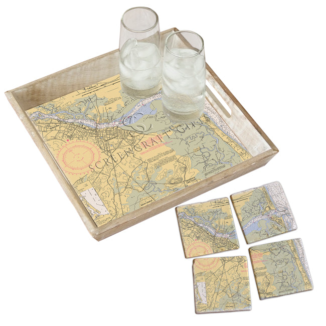 Newburyport, MA - Marble Coaster Set