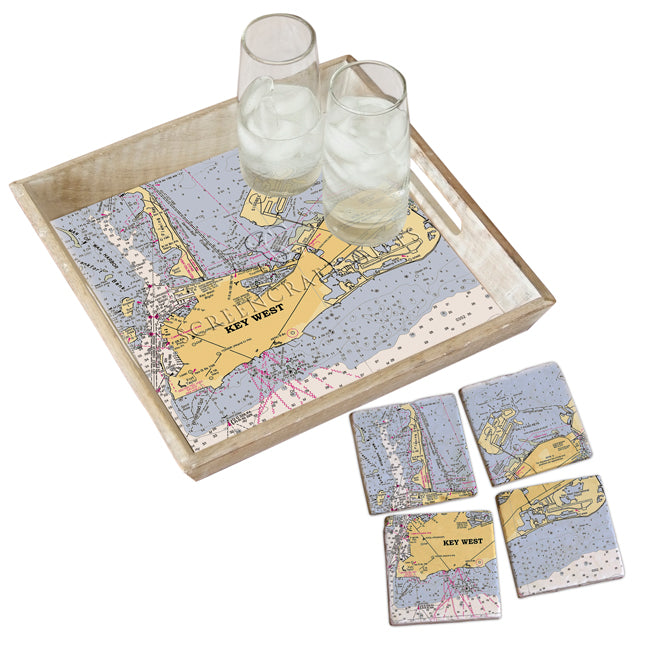 Key West, FL - Marble Coaster Set