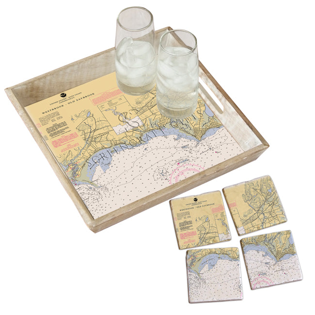Westbrook, CT- Marble Coaster Set