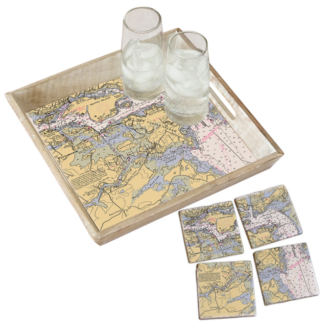New Castle, NH - Marble Coaster Set