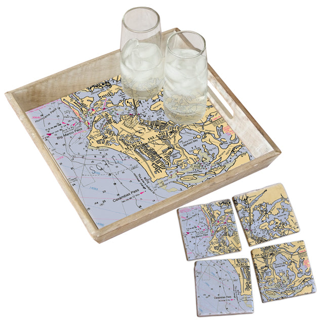 Marco Island, FL - Marble Coaster Set