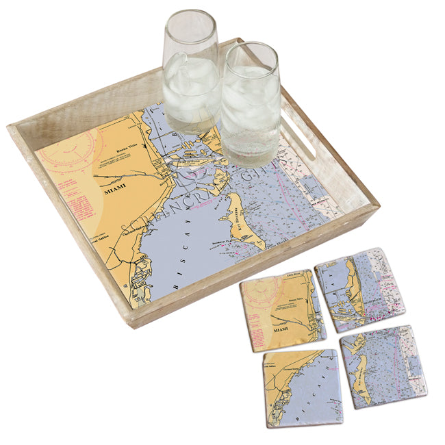 Miami, FL - Marble Coaster Set
