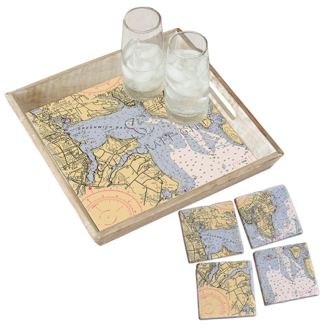 East Greenwich, RI- Marble Coaster Set