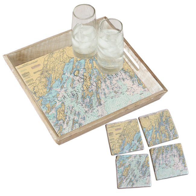 Brunswick, ME - Marble Coaster Set