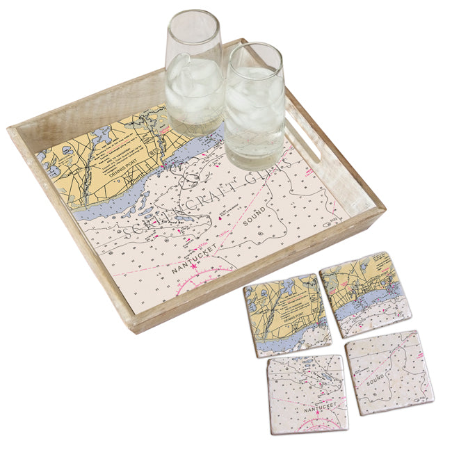 Dennis Port, MA  - Marble Coaster Set