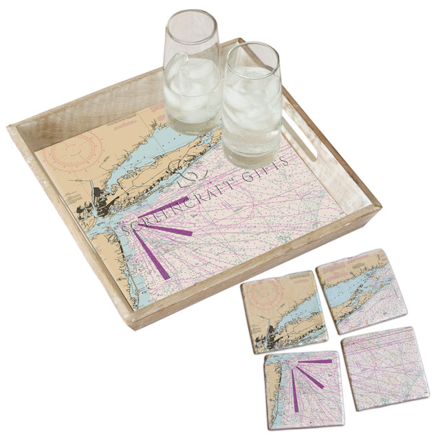 Long Island, NY  - Marble Coaster Set