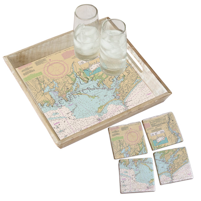 Stonington, CT - Marble Coaster Set